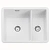 Rangemaster Rustique 1.5 Bowl Fire Clay Ceramic Kitchen Sink - White - CRUB3216WH/