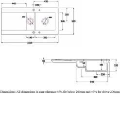 RAK Ceramics Gourmet Dream Sink 1 1.5 Bowl With Reversible Drainer - DSINK1 5 RAK Ceramics Gourmet Dream Sink 1 1.5 Bowl With Reversible Drainer - DSINK1 -Blanco Shop d s dsink1 2