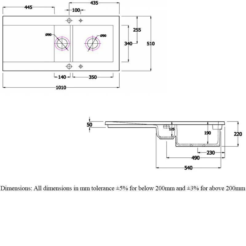 RAK Ceramics Gourmet Dream Sink 1 1.5 Bowl With Reversible Drainer - DSINK1 3 RAK Ceramics Gourmet Dream Sink 1 1.5 Bowl With Reversible Drainer - DSINK1 - Image 3
