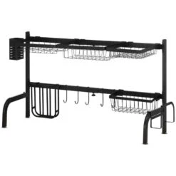 HOMCOM 2 Tier Adjustable Over The Sink Dish Drainer - Black - 801-286V00BK 13 HOMCOM 2 Tier Adjustable Over The Sink Dish Drainer - Black - 801-286V00BK -Blanco Shop df5daa188d6780b46.jpg