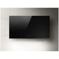 Elica Ascent 60cm Chimney Cooker Hood - Black Glass - PRF0101142B