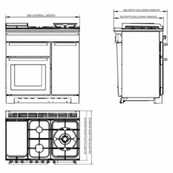 Rangemaster Encore Deluxe 90cm Dual Fuel Range Cooker - Ivory/Chrome - EDL90DFFIV/C -Blanco Shop e n encore deluxe 90 df 7