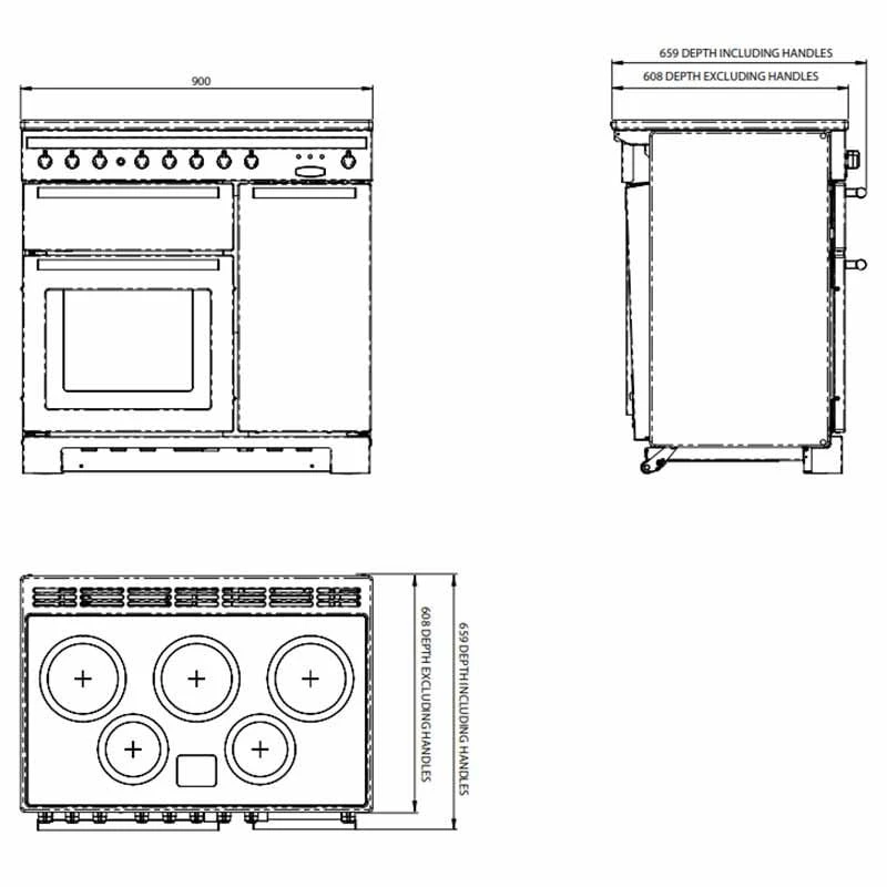Rangemaster Encore Deluxe 90cm Induction Range Cooker - Slate/Chrome - EDL90EISL/C 5 Rangemaster Encore Deluxe 90cm Induction Range Cooker - Slate/Chrome - EDL90EISL/C - Image 5