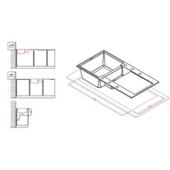 Reginox EASY 475 Elleci 1.5 Bowl Granite Kitchen Sink - Black - EASY 475 B 5 Reginox EASY 475 Elleci 1.5 Bowl Granite Kitchen Sink - Black - EASY 475 B -Blanco Shop easy 475 1
