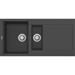 Reginox EASY 475 Elleci 1.5 Bowl Granite Kitchen Sink - Black - EASY 475 B