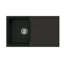 Reginox EGO 400 Elleci Granite 1 Bowl Kitchen Sink - Reversible Metaltek Black - EGO 400 B