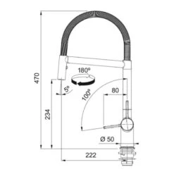 Franke Active Semi-Pro Single Lever Pull Out Nozzle Tap - Matt Black - 115.0653.409 -Blanco Shop f r franke active 1150653409 dimensions