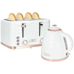 HOMCOM 1600W 1.7 Litre Rapid Boil Kettle & Toaster Set - Cream - 800-162V70CW -Blanco Shop fh898a188f7dcb2bb.jpg