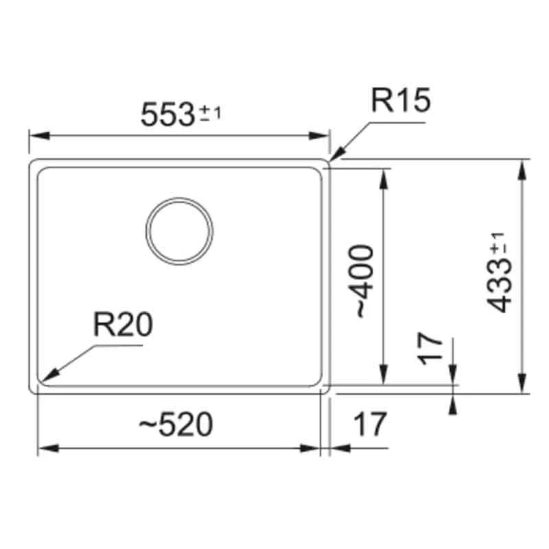 Franke Maris 1 Bowl Undermount Fragranite Kitchen Sink MRG 110-52 - Stone Grey - 125.0688.504 2 Franke Maris 1 Bowl Undermount Fragranite Kitchen Sink MRG 110-52 - Stone Grey - 125.0688.504 - Image 2
