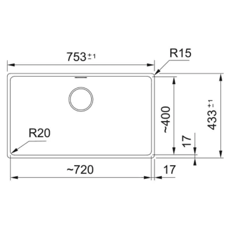 Franke Maris 1 Bowl Undermount Fragranite Kitchen Sink MRG 110-72 - Coffee - 125.0688.511 2 Franke Maris 1 Bowl Undermount Fragranite Kitchen Sink MRG 110-72 - Coffee - 125.0688.511 - Image 2