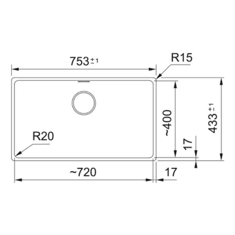 Franke Maris 1 Bowl Undermount Fragranite Kitchen Sink MRG 110-72 - Matt Black - 125.0688.513 2 Franke Maris 1 Bowl Undermount Fragranite Kitchen Sink MRG 110-72 - Matt Black - 125.0688.513 - Image 2