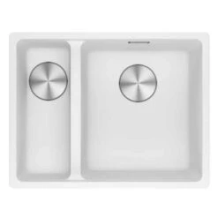 Franke Maris 1.5 Bowl Undermount Fragranite Kitchen Sink MRG 160-34-15 - Left Hand - Polar White - 125.0688.515