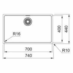Franke Maris 1 Bowl Slim Top Inset Kitchen Sink MRX 210 70 - Stainless Steel - 127.0531.916 5 Franke Maris 1 Bowl Slim Top Inset Kitchen Sink MRX 210 70 - Stainless Steel - 127.0531.916 -Blanco Shop franke maris 1270531916 dimensions