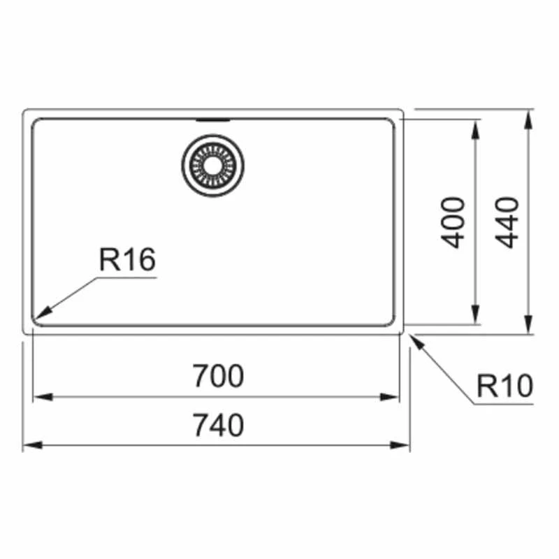 Franke Maris 1 Bowl Slim Top Inset Kitchen Sink MRX 210 70 - Stainless Steel - 127.0531.916 3 Franke Maris 1 Bowl Slim Top Inset Kitchen Sink MRX 210 70 - Stainless Steel - 127.0531.916 - Image 3