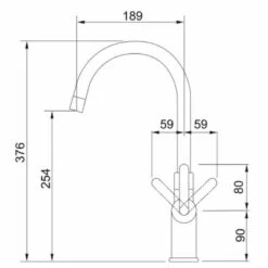 Franke Minerva Original 4-in-1 Kitchen Tap - Chrome - 119.0518.838 -Blanco Shop franke minerva 1190518838 dimensions 1