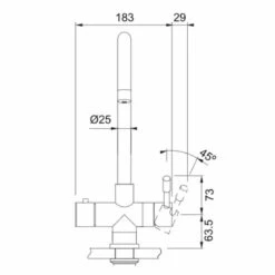 Franke Minerva Helix 3-in-1 Manual Kitchen Tap - Stainless Steel - 119.0518.863 -Blanco Shop franke minerva 1190518863 dimensions 1