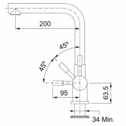 Franke Minerva Mondial 3-in-1 Manual Kitchen Tap - Stainless Steel - 119.0518.864 -Blanco Shop franke minerva 1190518864 dimensions