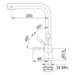 Franke Minerva Mondial 4-in-1 Electronic Kitchen Tap - Stainless Steel - 119.0532.227 -Blanco Shop franke minerva 1190532227 dimensions 1