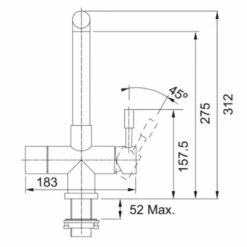 Franke Minerva Mondial 4-in-1 Electronic Kitchen Tap - Champagne Gold - 119.0625.371 9 Franke Minerva Mondial 4-in-1 Electronic Kitchen Tap - Champagne Gold - 119.0625.371 -Blanco Shop franke minerva 1190625371 dimensions 1
