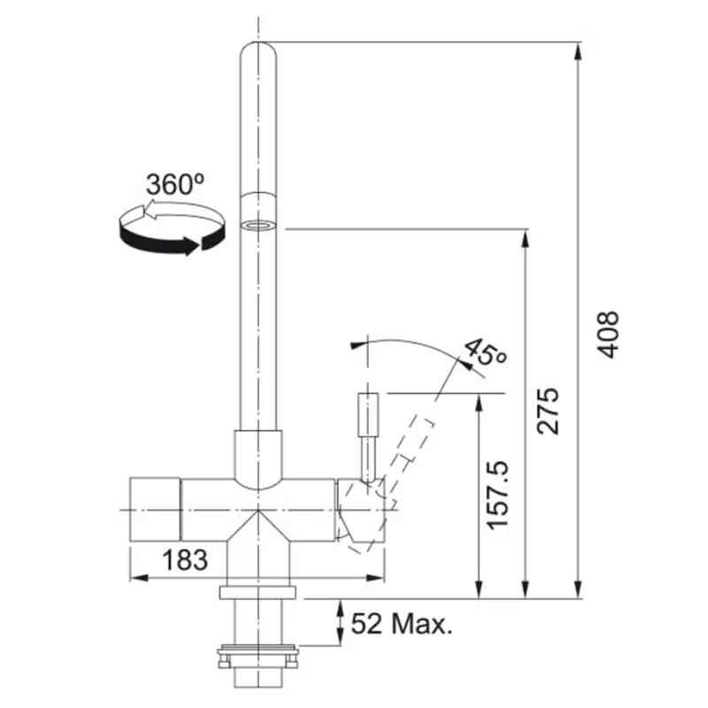 Franke Minerva Helix 4-in-1 Electronic Kitchen Tap - Champagne Gold - 119.0625.397 4 Franke Minerva Helix 4-in-1 Electronic Kitchen Tap - Champagne Gold - 119.0625.397 - Image 4