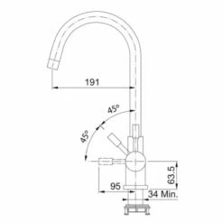 Franke Minerva Helix 4-in-1 Electronic Kitchen Tap - Industrial Black - 119.0625.400 8 Franke Minerva Helix 4-in-1 Electronic Kitchen Tap - Industrial Black - 119.0625.400 -Blanco Shop franke minerva 1190625400 dimensions