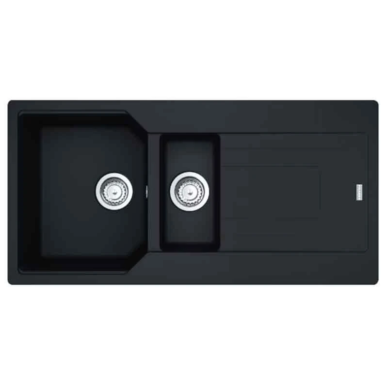 Franke Urban 1.5 Bowl Inset Fragranite Kitchen Sink Reversible UBG 651 - Matt Black & Colourline Waste - 114.0689.390 1 Franke Urban 1.5 Bowl Inset Fragranite Kitchen Sink Reversible UBG 651 - Matt Black & Colourline Waste - 114.0689.390