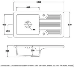 RAK Ceramics Gourmet Sink 4 - Single Bowl Kitchen Sink With Reversible Drainer - GOSINK4V2 5 RAK Ceramics Gourmet Sink 4 - Single Bowl Kitchen Sink With Reversible Drainer - GOSINK4V2 -Blanco Shop g o gosink4v2 2