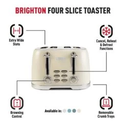 Haden Brighton Cornish 4 Slice Toaster - Cream - 203908 6 Haden Brighton Cornish 4 Slice Toaster - Cream - 203908 -Blanco Shop h a haden brighton cornish 203908 2