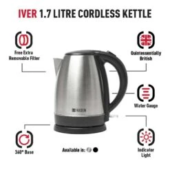 Haden Iver 1.7 Litre Kettle - Stainless Steel - 206459 7 Haden Iver 1.7 Litre Kettle - Stainless Steel - 206459 -Blanco Shop h a haden iver 206459 2