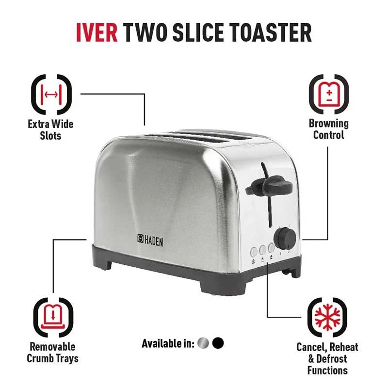 Haden Iver 2 Slice Toaster - Stainless Steel - 206466 3 Haden Iver 2 Slice Toaster - Stainless Steel - 206466 - Image 3