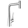 Hansgrohe Metris Select M71 EcoSmart Single Lever Kitchen Mixer Tap 320 With Pull-Out Spout Single Spray Mode - Chrome - 14786000