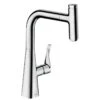 Hansgrohe Metris Select M71 Single Lever Kitchen Mixer Tap 240 With Pull-Out Spout Single Spray Mode - Chrome - 14857000