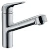 Hansgrohe Focus M42 EcoSmart Single Lever Kitchen Mixer Tap 150 With Pull-Out Spout Single Spray Mode - Chrome - 71865000