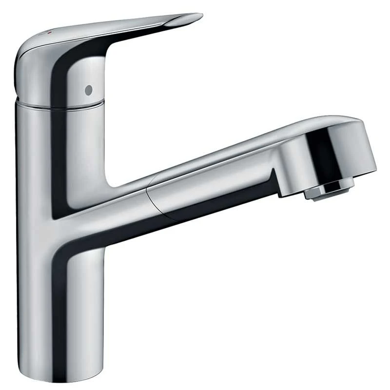 Hansgrohe Focus M42 EcoSmart Single Lever Kitchen Mixer Tap 150 With Pull-Out Spout Single Spray Mode - Chrome - 71865000 1 Hansgrohe Focus M42 EcoSmart Single Lever Kitchen Mixer Tap 150 With Pull-Out Spout Single Spray Mode - Chrome - 71865000