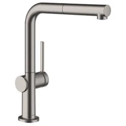 Hansgrohe Talis M54 Single Lever Kitchen Mixer Tap 270 With Pull-Out Spout Single Spray Mode - Brushed Black Chrome - 72808340