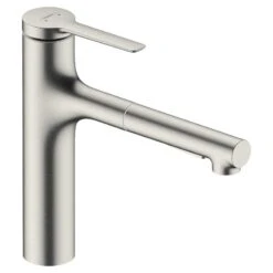 Hansgrohe Zesis M33 Single Lever Kitchen Mixer Tap 160 With Pull-Out Spray 2Jet Sbox Lite - Stainless Steel - 74804800
