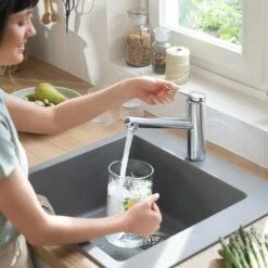 Hansgrohe Zesis M33 EcoSmart Single Lever Kitchen Mixer Tap 150 1Jet - Chrome - 74811000 -Blanco Shop h a hansgrohe 74811000 lifestyle