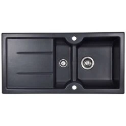 Thomas Denby Harmony MB 1.5 Bowl Reversible Ceramic Kitchen Sink & Drainer - Basalt - HAR1020BA