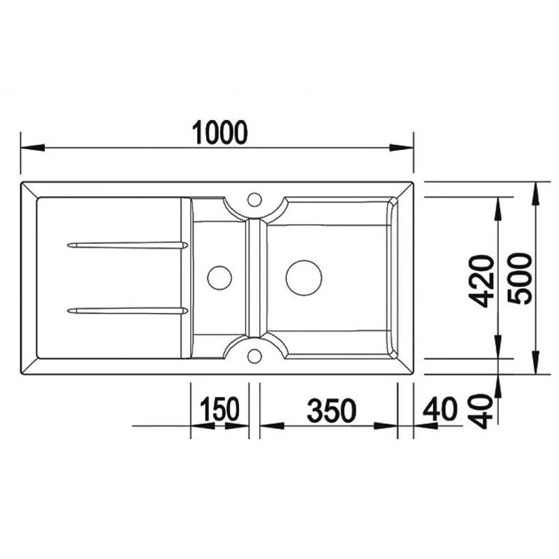 Thomas Denby Harmony MB 1.5 Bowl Reversible Ceramic Kitchen Sink & Drainer - Basalt - HAR1020BA 2 Thomas Denby Harmony MB 1.5 Bowl Reversible Ceramic Kitchen Sink & Drainer - Basalt - HAR1020BA - Image 2