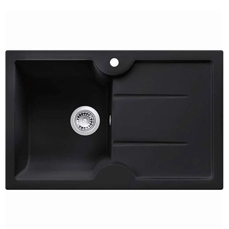 Thomas Denby Harmony Compact 1 Bowl Reversible Ceramic Kitchen Sink & Drainer - Black - HAR7810BL 1 Thomas Denby Harmony Compact 1 Bowl Reversible Ceramic Kitchen Sink & Drainer - Black - HAR7810BL