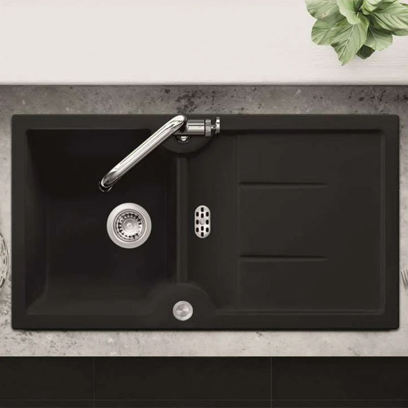 Thomas Denby Harmony XW 1 Bowl Reversible Ceramic Kitchen Sink & Drainer - Basalt Satin - HAR9110BA 3 Thomas Denby Harmony XW 1 Bowl Reversible Ceramic Kitchen Sink & Drainer - Basalt Satin - HAR9110BA - Image 3