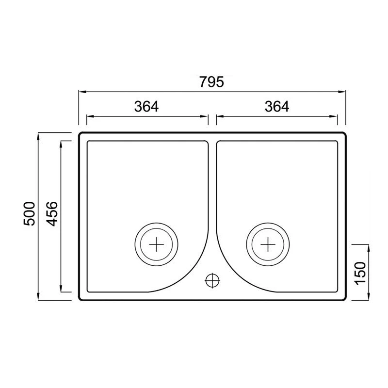 Thomas Denby Heritage 800 Ceramic Double Bowl Kitchen Sink - White - HER800 2 Thomas Denby Heritage 800 Ceramic Double Bowl Kitchen Sink - White - HER800 - Image 2