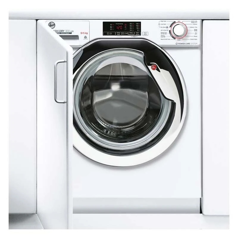 Hoover H500 HBDS495D1ACE/1-80 B/I 1400rpm 9/5kg Washer Dryer - White W/Chrome Door 2 Hoover H500 HBDS495D1ACE/1-80 B/I 1400rpm 9/5kg Washer Dryer - White W/Chrome Door - Image 2
