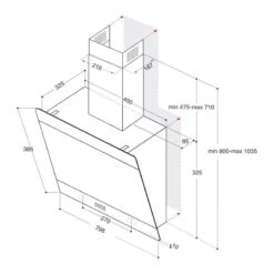 Hotpoint PHVP 82F LT K 80cm Angled Chimney Cooker Hood - Black 5 Hotpoint PHVP 82F LT K 80cm Angled Chimney Cooker Hood - Black -Blanco Shop h o hotpoint phvp82fltk 2