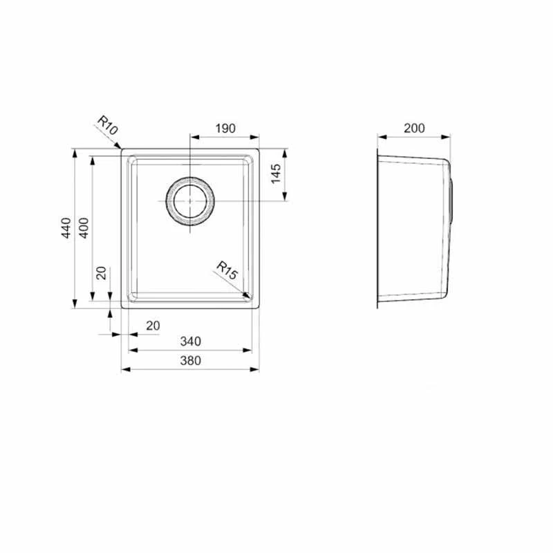 Reginox Houston 1 Bowl Integrated Sink - HOUSTON 34X40 2 Reginox Houston 1 Bowl Integrated Sink - HOUSTON 34X40 - Image 2