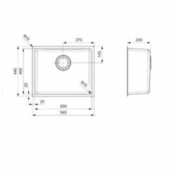 Reginox Houston 1 Bowl Integrated Sink - HOUSTON 50X40 -Blanco Shop h o houston50x40 dimensions