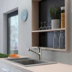 Hansgrohe Focus M42 Single Lever Kitchen Mixer Tap 150 With Pull-Out Spout Single Spray Mode - Stainless Steel - 71814800 -Blanco Shop hansgrohe 71814800 lifestyle