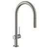 Hansgrohe Talis M54 Single Lever Kitchen Mixer Tap 210 With Pull-Out Spray & Sbox 2 Spray Modes - Brushed Black Chrome - 72801340
