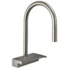 Hansgrohe Aquno Select M81 Single Lever Kitchen Mixer Tap 170 With Pull-Out Spray 3 Spray Modes - Stainless Steel - 73837800