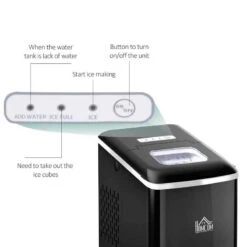 HOMCOM 12kg Portable Countertop Ice Maker Machine - Black - 800-063V70 -Blanco Shop homcom 800 063v70 features 1